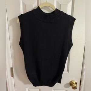 Black Mock Neck Sleeveless Sweater